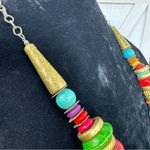 Chunky‎ Beaded Multicolor Statement Necklace Boho Western Photo 4