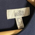 Badgley Mischka Belle Navy Cap Sleeve Pleated A-Line Knee Length Dress Size 2 Photo 7