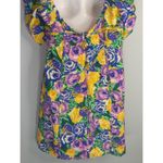 ZARA  Green Purple Yellow Floral Mini Corset Dress Womens Large Coquette Girl Photo 10