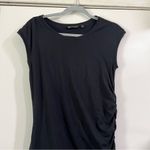 Athleta  Black Short Sleeve Dress Ruched Slimming Tee Active M Medium Photo 6