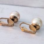 Vintage Clip On Earrings Faux Pearl Mismatched? 3/8" Photo 6