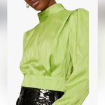 Ronny Kobo Kaira Satin‎ Open Back Top Green 4 Photo 2