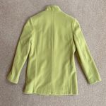 Merino Wool Bright Green Coat SB Zip Front Stand Collar Sz 0 Petite Photo 2