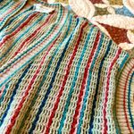 Colorful striped vintage Francescas for Damon short sleeve cardigan. Size 14 Photo 1