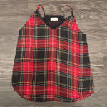 Loft  Outlet Top Plaid with Lace Photo 0