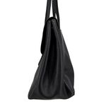 Longchamp Vintage Leather Shoulder Tote Bag Black Pockets Classic Heritage Photo 7