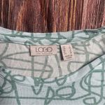 LOGO By Lori Goldstein “As Is” Knit Top Contrast Hem Size Small Pocket Summer Photo 1
