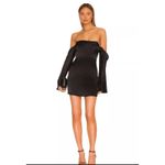 Camila Coelho NWT  Charlie Black Satin Off Shoulder Mini Dress Size XXS Photo 4