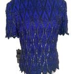 VTG Beaded Princess Top Blue Size M Photo 0