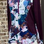 Zelos Colorful Floral Top Zip Neck Long Sleeve Pullover Womens Medium Photo 4