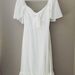 Lulus Only Lovers Swiss Dot Short Cape Sleeve Midi Dress White Sz XS Photo 0