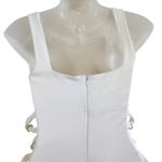 H:ours White Square Neck Corset Tie Front Bodycon Mini Dress Size XS Photo 4