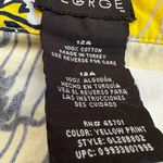 EUC George Sz: 12a Yellow Navy Blue Gray Floral Tropical Lightweight Midi Skirt. Size undefined Photo 5