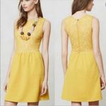Maeve  Anthropologie Lace Floral Top Mustard Dress Sleeveless Pockets Size‎ S Photo 2