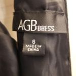 {6} AGB Halter Dress Black Bronze Brown Metallic Shimmer Formal Party Photo 9