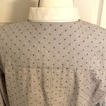 New York & Co. .|| Black/white striped dot collared button down long sleeve top Photo 7