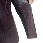 IMAN faux leather reddish brown long sleeve lined blazer jacket coat women's M Size M Photo 5