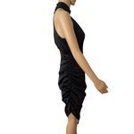Cinq à Sept NWD Cinq A Sept Naya Black Silk Ruched Asymmetric Silk High Neck Dress Sz 2 Photo 4