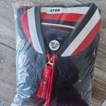 Tommy Hilfiger Jacket Vest Womens Medium Faux Fur Navy Blue Red White Full Zip Photo 15