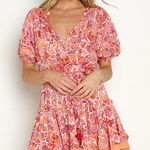 Poupette St. Barth Poupette St. Barth Mini Bona V-Neck in Red Chagal Size Medium Photo 0