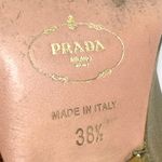 Prada  | US 8.5 / IT 38.5 | Metallic Gold Leather Peep-Toe Slingback Pumps Photo 1