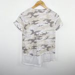 Sanctuary  White Tan Camo Print V-Neck Short Sleeve T-Shirt Women's Size Small S Photo 1