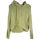 Pilcro Anthropologie Sailcloth Hooded Sweatshirt Cropped Loose Knit Green Small Photo 0