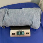 Madewell  Denim Collarless Ruffle-Sleeve Shirt Size Large B12‎ Photo 5