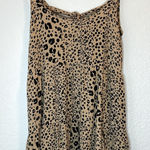Leopard Print Spaghetti Strap Mini Dress Tan Size M Photo 0