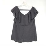 Anthropologie Daniel Rainn Polka Dot Ruffle Blouse Black White Feminine Top S Photo 2