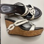 Cole Haan  White Wedge Cork Platform Sandals Womens Size 9 Slip On Shoes Photo 1