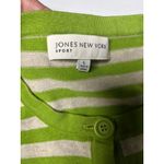 Jones New York Sport Cardigan Sweater Womens L Green Stripe 3/4 Sleeve Button Size L Photo 6