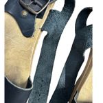 No.6 Black Leather Clog Sandals Wooden Platform Ankle Strap Size 38 US 7.5 Photo 7