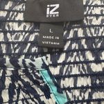 Iz Byer  Teal and White Geometric Blouse Photo 1