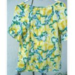 Tacera Lemons Summer Short Sleeve‎ Flutter Ruffle Sleeve Top by  Photo 2