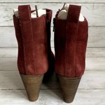 NEW Diba Blake Lace Up Suede Wedge Boots Booties in Burgundy Red Size 8.5 Photo 4