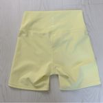 Anthropologie NWOT WILO by  Butter Yellow Pastel Ribbed Biker Shorts Spandex M Photo 0