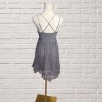 Free People  FP One Adella Slip Dress Lace Mini Gray Boho Festival Small Photo 2