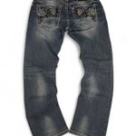 Miss Me Denim Intricate Embellishments Embroidered Womens Size 30 Straight Boot Photo 2