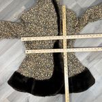 Newport News  Vintage Embossed Faux Fir Trim Leather Princess‎ Swing Coat Small Photo 12