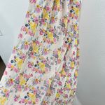 Kos Resort Floral‎ Smocked Maxi Dress Size S Pink Yellow Tie Strap Boho Cottage Photo 7