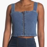 Good American NWOT  Zip Front Denim Tank Photo 1