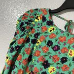 ZARA  Green Dress Pansy Flowers Yellow Red Purple Sz M Medium Photo 7