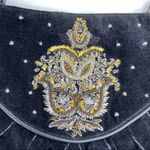 Million Wishes Black Velvet Embroidered and Beaded Shoulder Purse Bag Photo 2