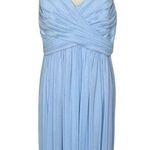 David's Bridal David’s Bridal Ice Blue Cowl Neck Special Occasion Dress Women’s Size 14 Mesh Photo 0