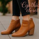 *Carson Stylish Tan Wedge Ankle Boots Women's size 9 Chic Stylish Casual Brown Photo 0