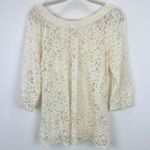 Diane Von Furstenberg  Lace Blouse Romantic Boho Sheer Lined Cottagecore US 10 Photo 5