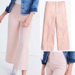 Madewell Sz 27 Emmett Wide Leg Crop Pants In Pink Oyster High Rise Stretch Twill Photo 1