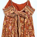 American Eagle  AEO Floral Tie Back Midi Tube BOHO A-Line Orange Dress XL NEW Photo 9