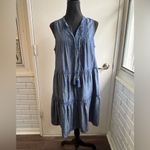 Tommy Bahama  Tencel Lyocel Chambray Split Neck‎ Cover Up Dress medium boho Photo 1